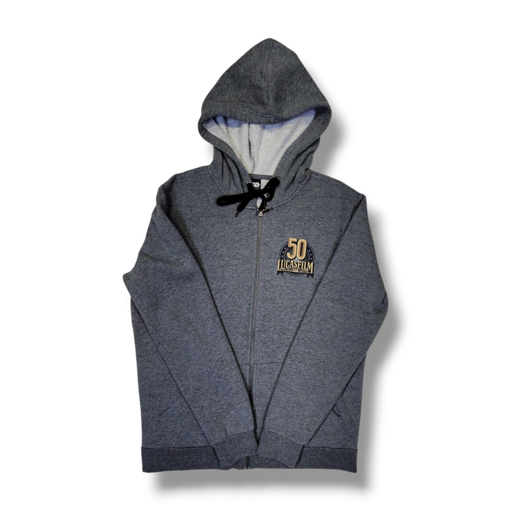 Star Wars Our Universe 50th Lucasfilm Gray Zip Up Hoodie Size Men's Small - Picture 7 of 14